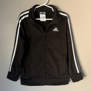 ADIDAS Youth Black/White Striped Track Jacket